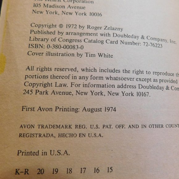 Roger Zelazny Books The Guns of Avalon and Sign of the Unicorn VINTAGE 1970's - Picture 5 of 6